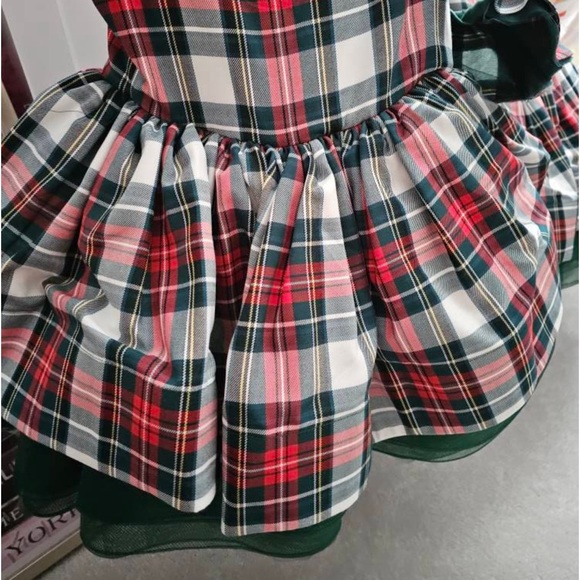 ACCEPTING OFFERS Posh Cheeks Girl Holiday Plaid Dress New - Picture 6 of 13